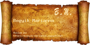 Begyik Marianna névjegykártya